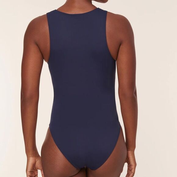 Andie The Malibu One Piece Swimsuit Navy size L NWT minimalist - Picture 2 of 7